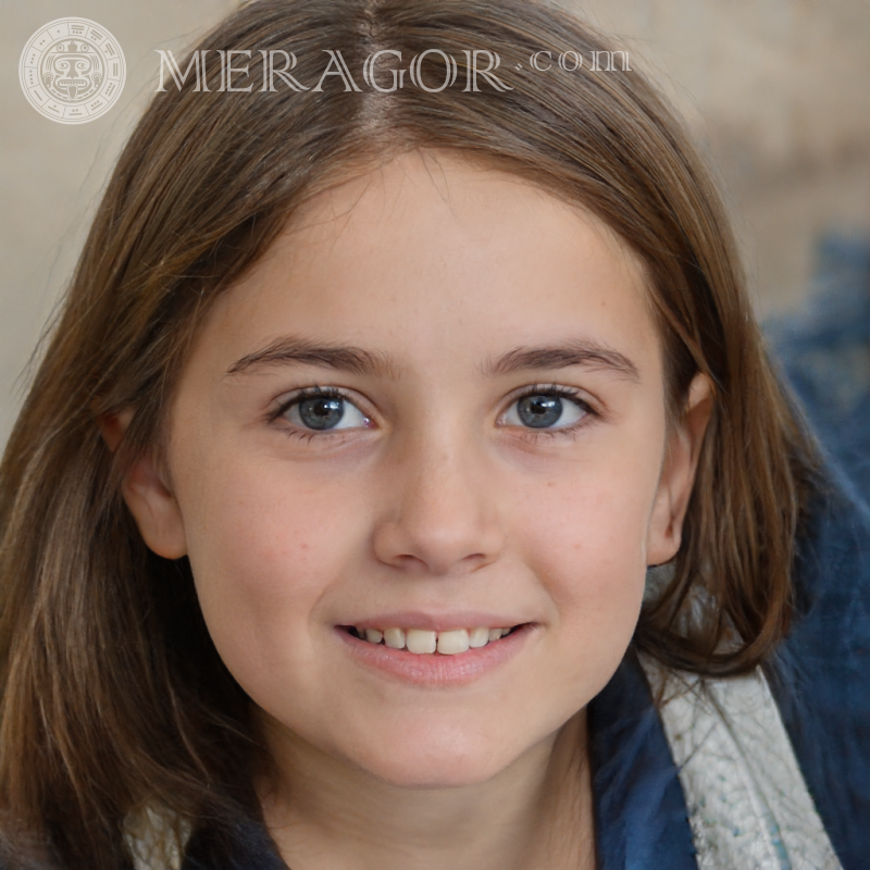 Portraits of little girls 9 years old Faces of small girls Europeans Angels Small girls