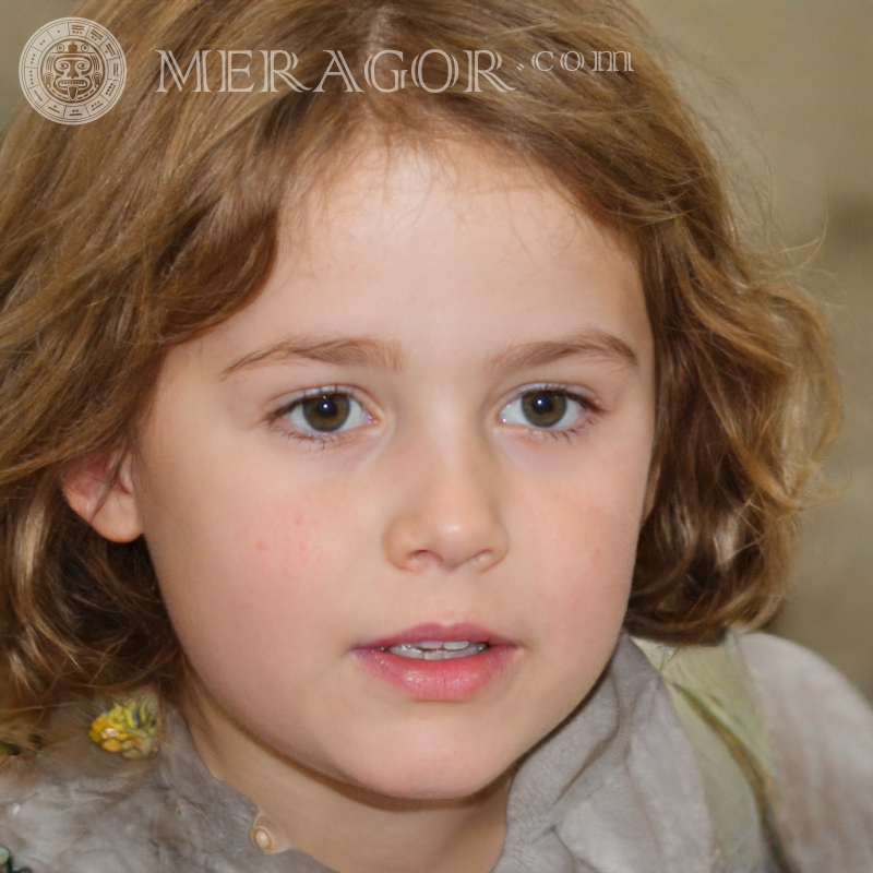 Portraits of little girls 10 years old Faces of small girls Europeans Angels Small girls