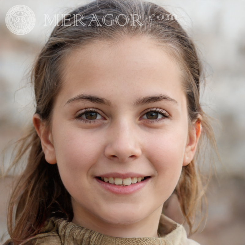Nuevas caras de chicas en el avatar Rostros de niñas pequeñas Europeos Ángeles Niñas