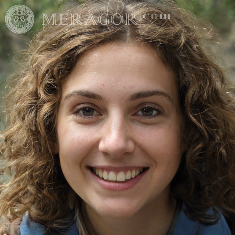 Curly-haired girl's face for registration Faces of small girls Europeans Russians Small girls