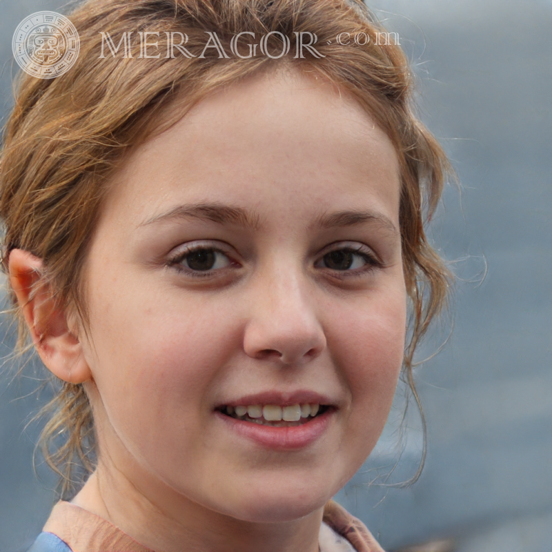 Download the girl's face to the page Faces of small girls Europeans Russians Small girls
