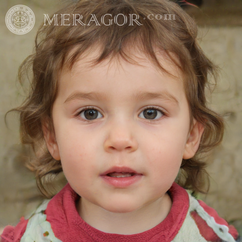 Portraits of beautiful little girls Faces of small girls Europeans Russians Small girls