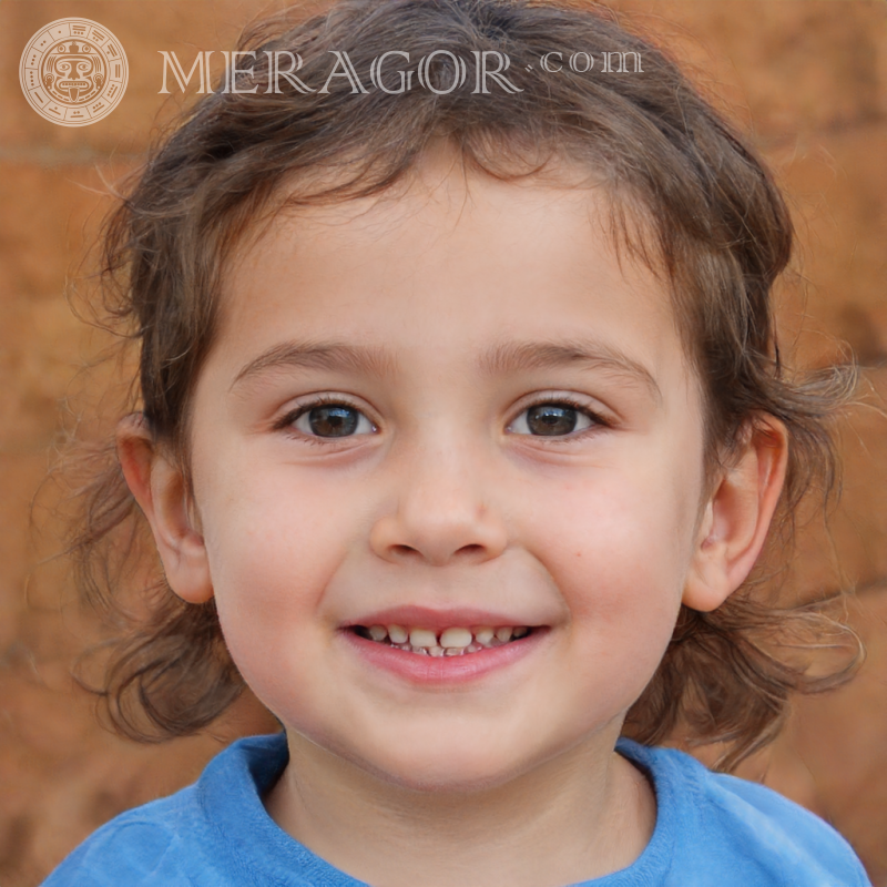 Portraits of beautiful little children Faces of small girls Europeans Russians Small girls