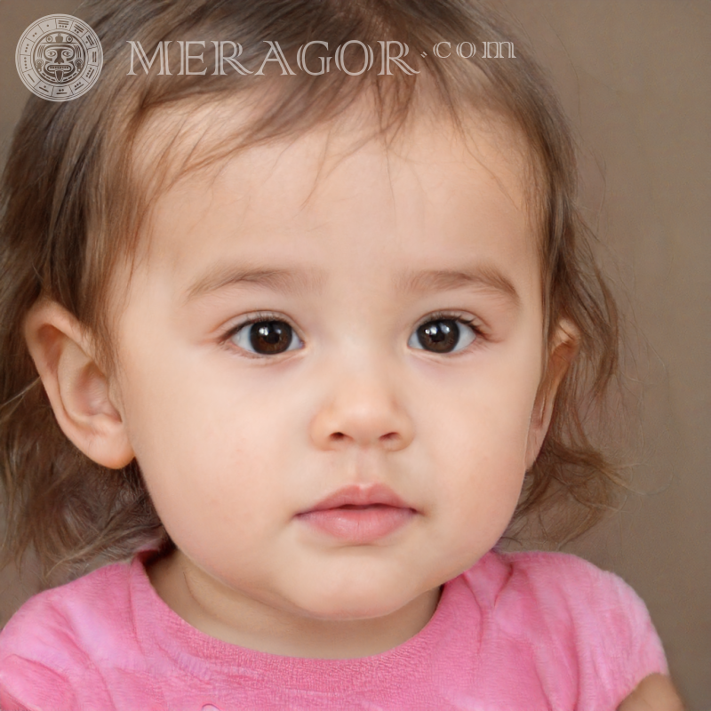 Photo of a serious little girl Faces of small girls Europeans Russians Small girls