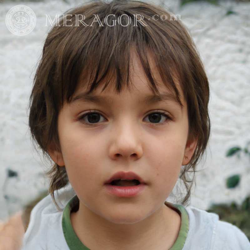 Photo of a little pessimist girl Faces of small girls Europeans Russians Small girls