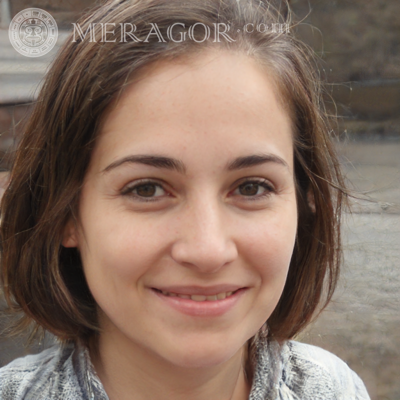 Foto eines zynischen Mädchens Gesichter von kleinen Mädchen Europäer Russen Maedchen
