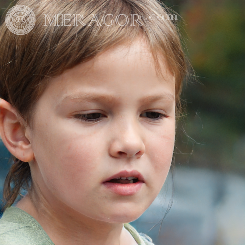 Photo of a little girl choleric Faces of small girls Europeans Russians Small girls