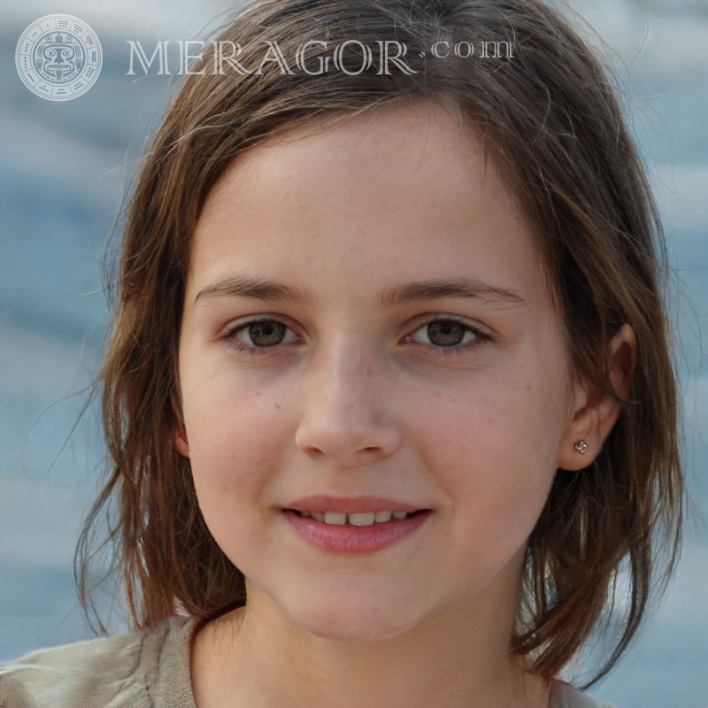 Photo of a fair girl Faces of small girls Europeans Russians Small girls
