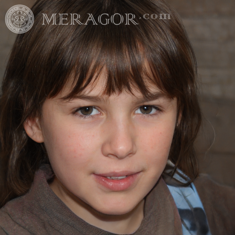 Foto eines eingebildeten Kindes Gesichter von kleinen Mädchen Europäer Russen Maedchen