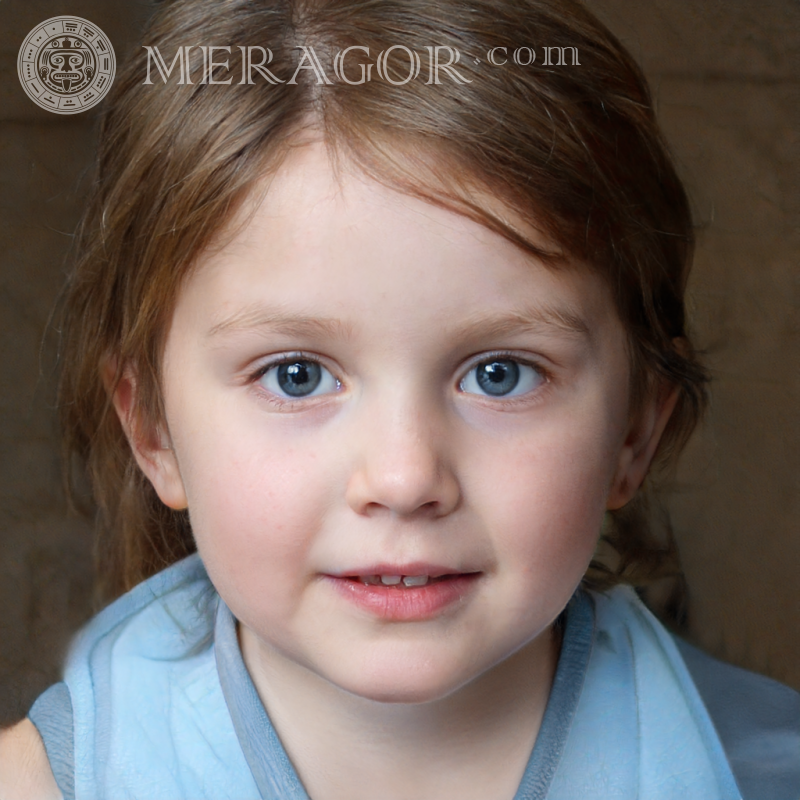 Photo of an honest little girl Faces of small girls Europeans Russians Small girls