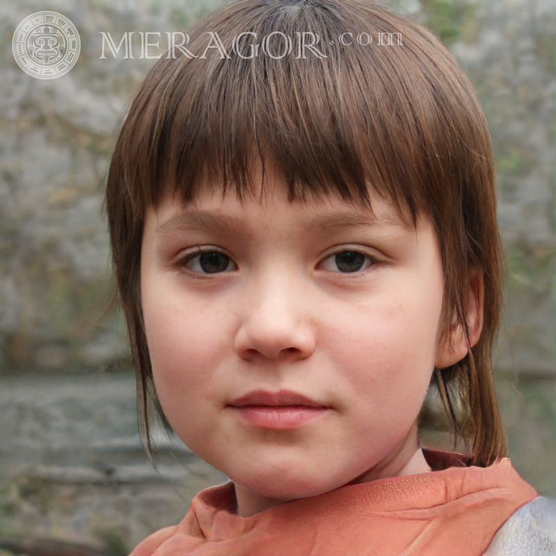 Porträt eines stressresistenten Mädchens Gesichter von kleinen Mädchen Europäer Russen Maedchen