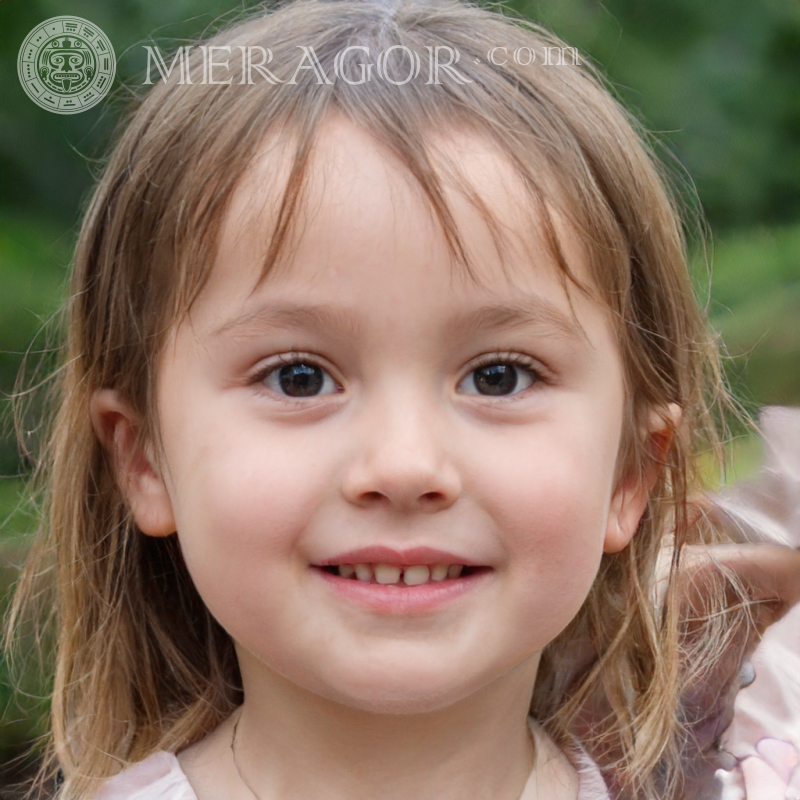 Portrait of a sympathetic little girl Faces of small girls Europeans Russians Small girls