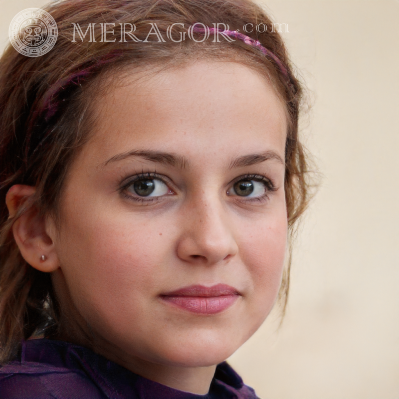 Photo of a responsive girl Faces of small girls Europeans Russians Small girls