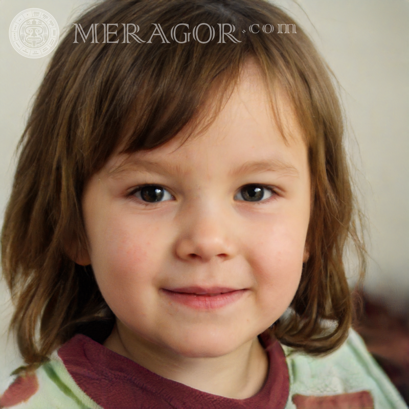 Foto eines freundlichen kleinen Mädchens Gesichter von kleinen Mädchen Europäer Russen Maedchen
