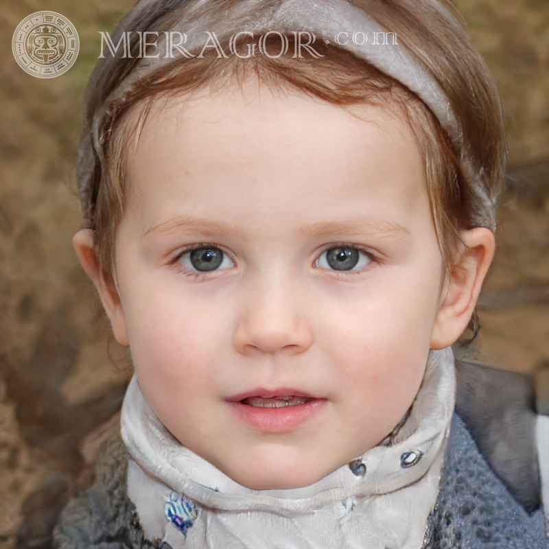 Photo of an ordinary child Faces of small girls Europeans Russians Small girls