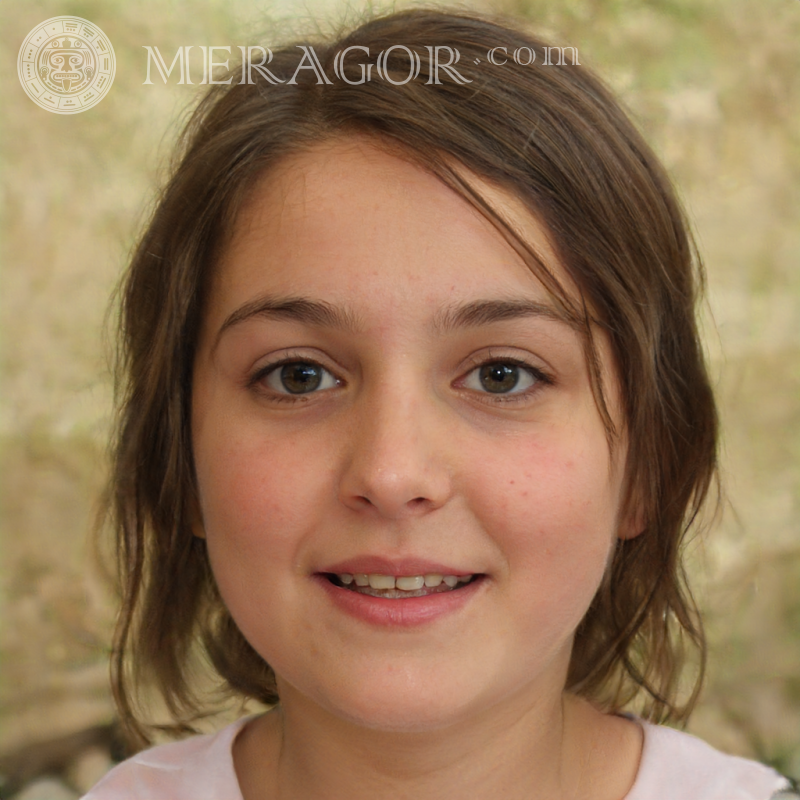 Portrait eines gutmütigen Mädchens auf dem Profilbild Gesichter von kleinen Mädchen Europäer Russen Maedchen
