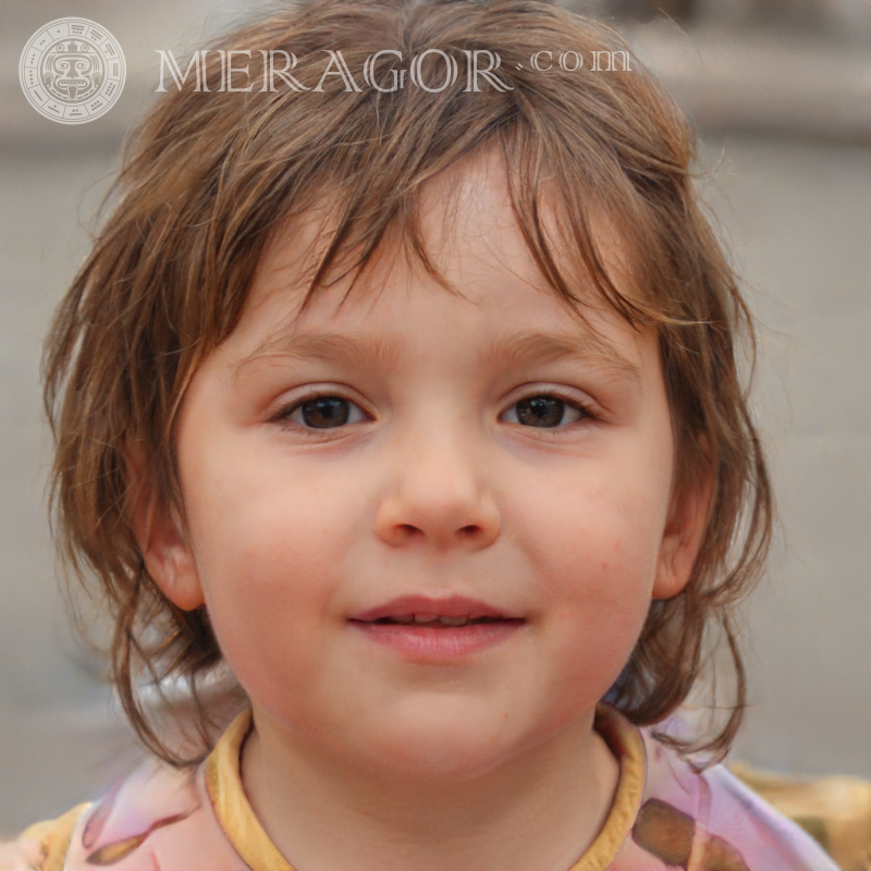 Foto de una niña modesta Rostros de niñas pequeñas Europeos Rusos Niñas