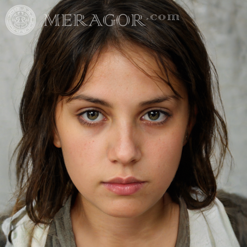 Portrait of an envious girl | 0 Faces of small girls Europeans Russians Small girls