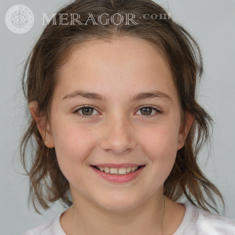 Foto com uma garota para documentos Rostos de meninas Europeus Russos Meninas