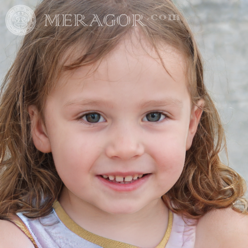Portrait of a little melancholic girl Faces of small girls Europeans Russians Small girls