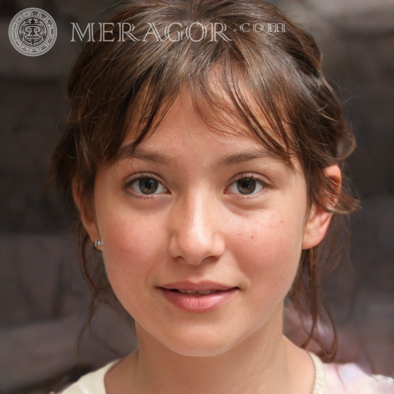 Porträt des asiatischen Mädchens Gesichter von kleinen Mädchen Europäer Russen Maedchen