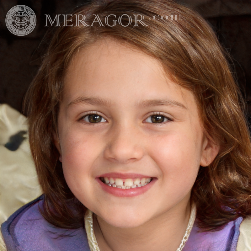 Porträt eines lächelnden Mädchens Gesichter von kleinen Mädchen Europäer Russen Maedchen