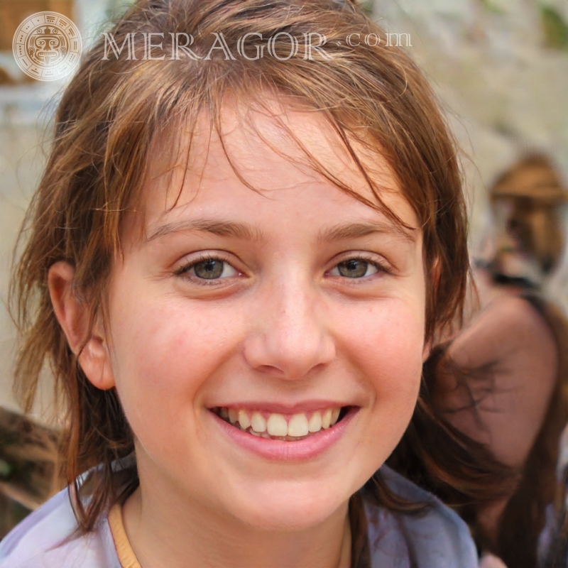Retrato de uma garota esperta Rostos de meninas Europeus Russos Meninas