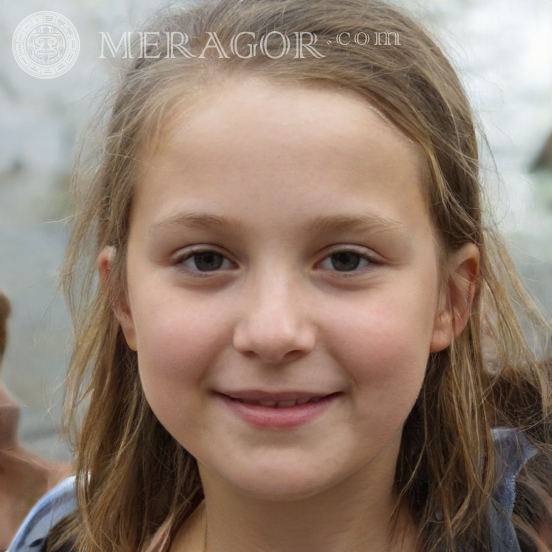 Portrait of a frivolous girl Faces of small girls Europeans Russians Small girls