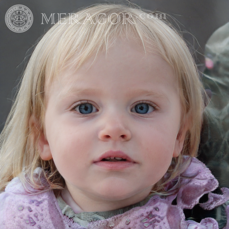 Foto de una niña animada Rostros de niñas pequeñas Europeos Rusos Niñas