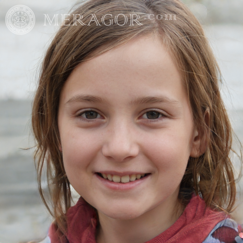 Photo of a girl at the sea Faces of small girls Europeans Russians Small girls