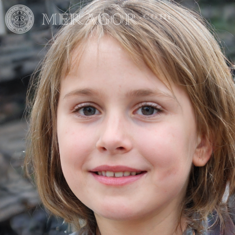Foto de uma garotinha paciente Rostos de meninas Europeus Russos Meninas