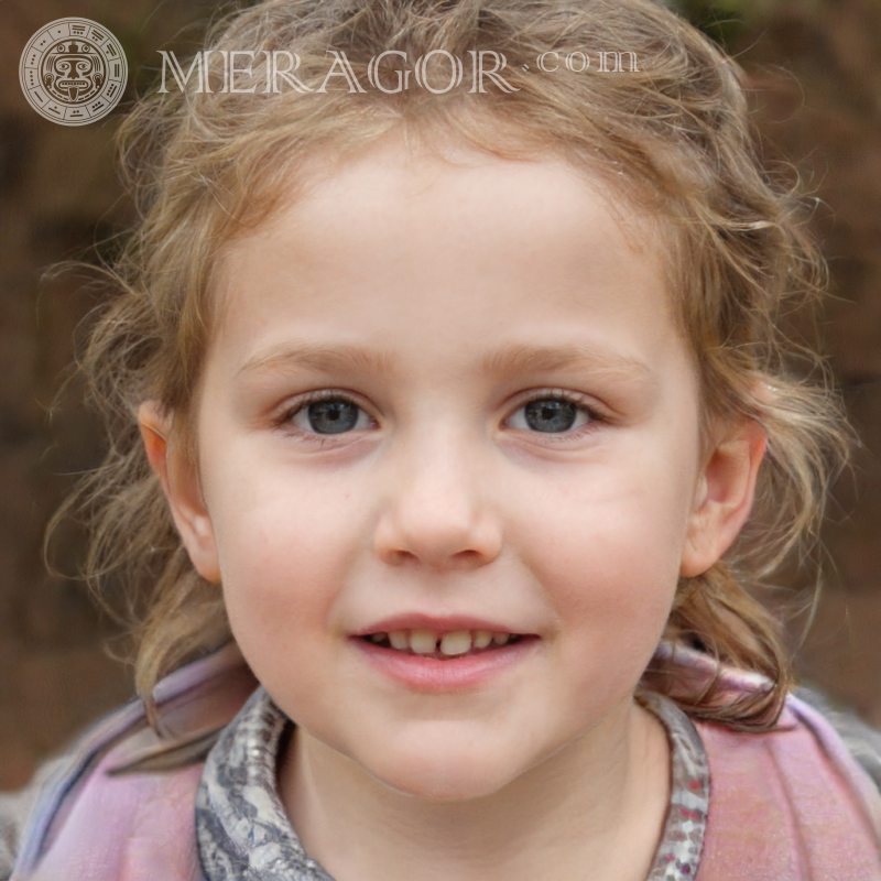 Foto von einem kleinen wunderbaren Mädchen Gesichter von kleinen Mädchen Europäer Russen Maedchen