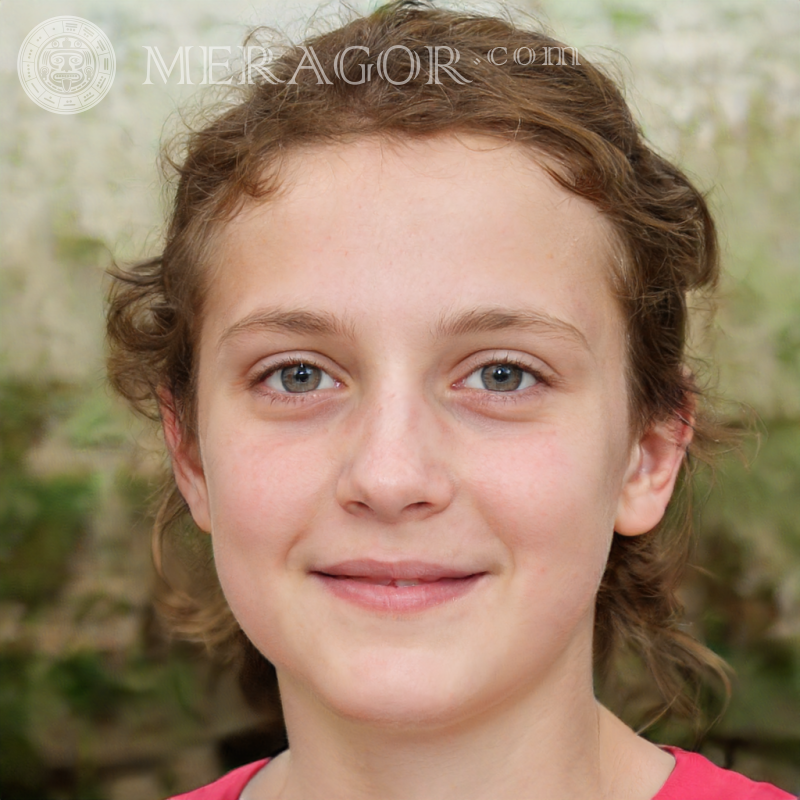 Portrait of a self-confident girl Faces of small girls Europeans Russians Small girls