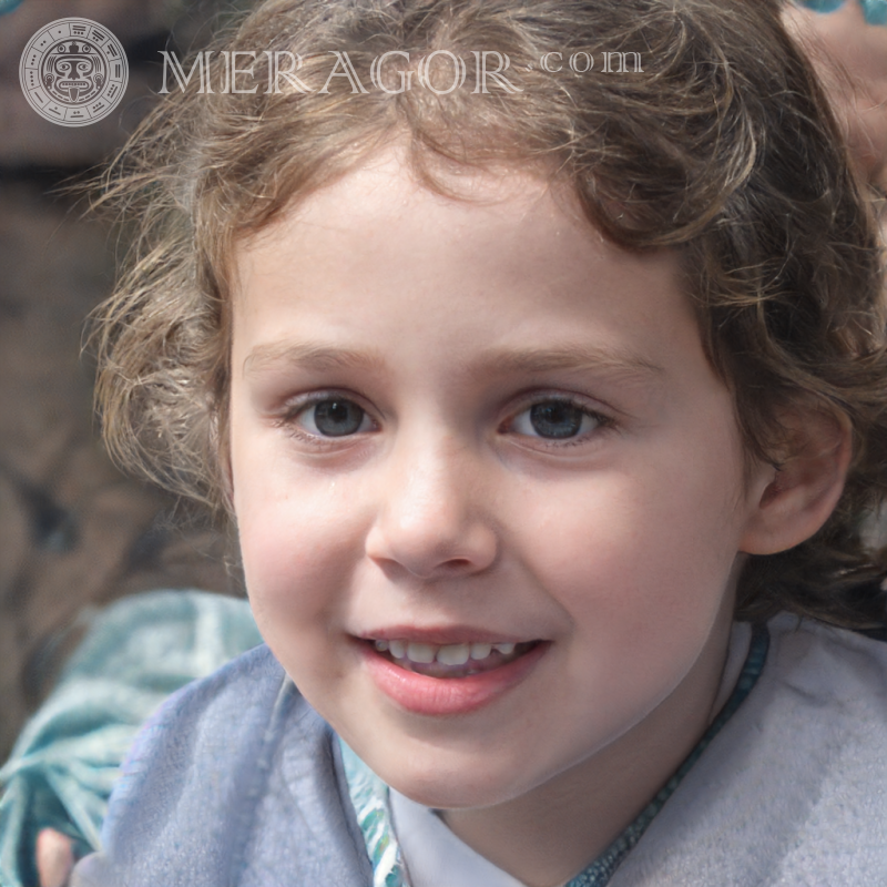 Photo of a little greek girl Faces of small girls Europeans Russians Small girls