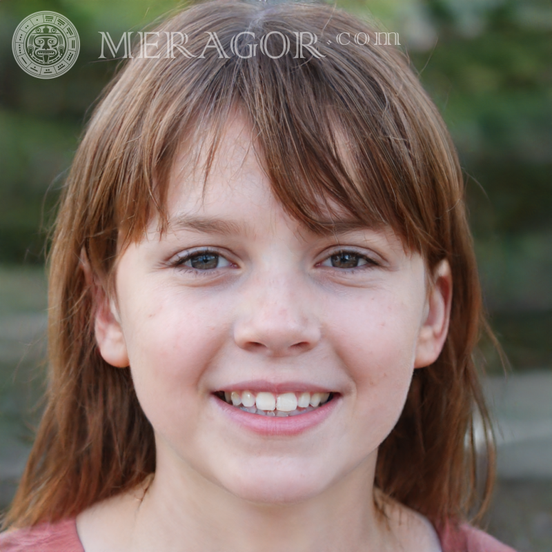 Portrait of a smart girl | 2 Faces of small girls Europeans Russians Small girls