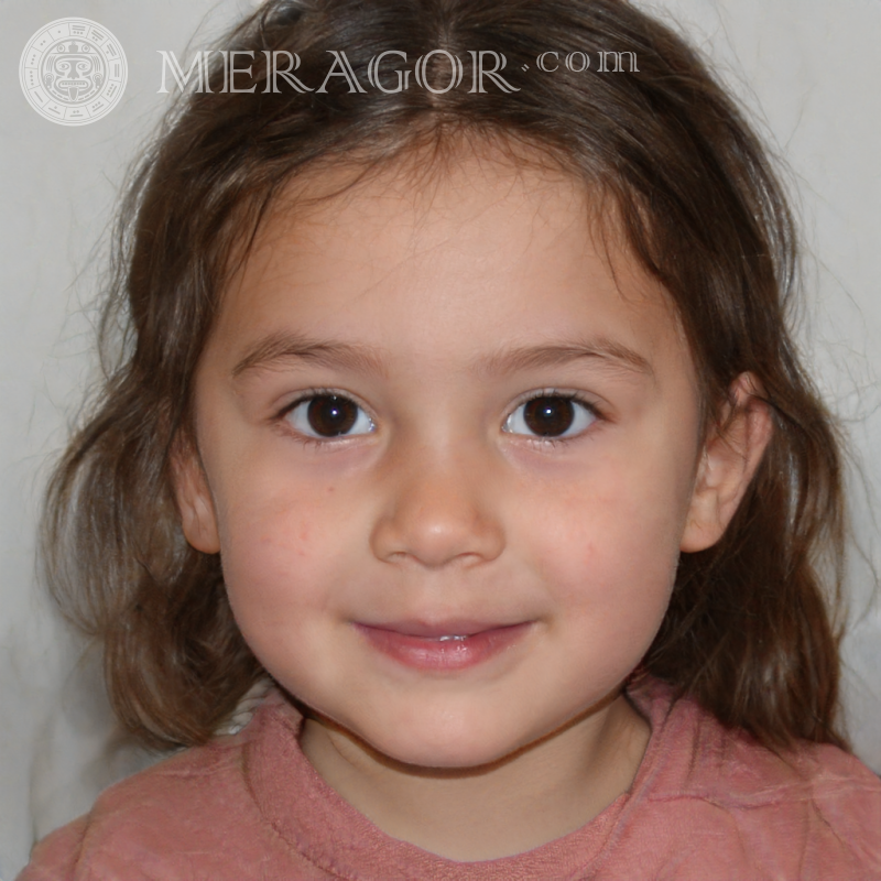 Foto eines leuchtenden Mädchens Gesichter von kleinen Mädchen Europäer Russen Maedchen