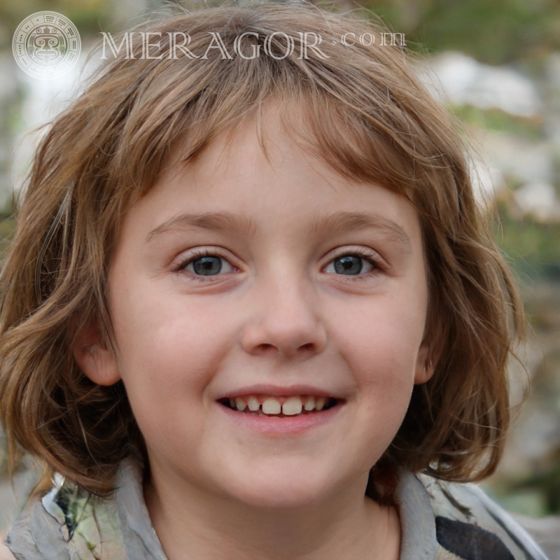 Portrait of a diligent little girl Faces of small girls Europeans Russians Small girls