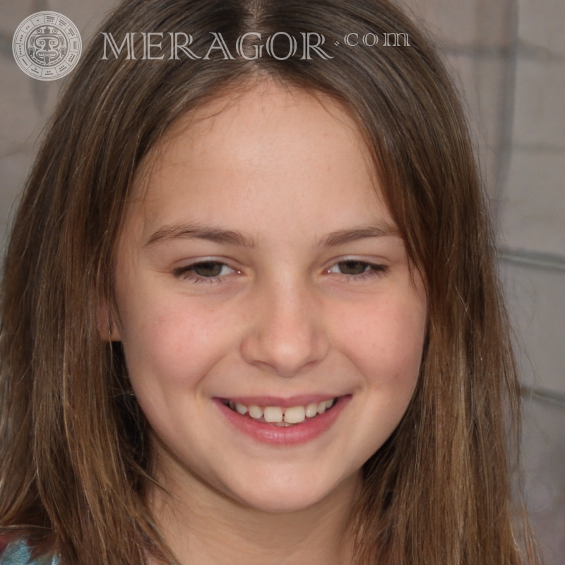 Portrait of a playful girl Faces of small girls Europeans Russians Small girls