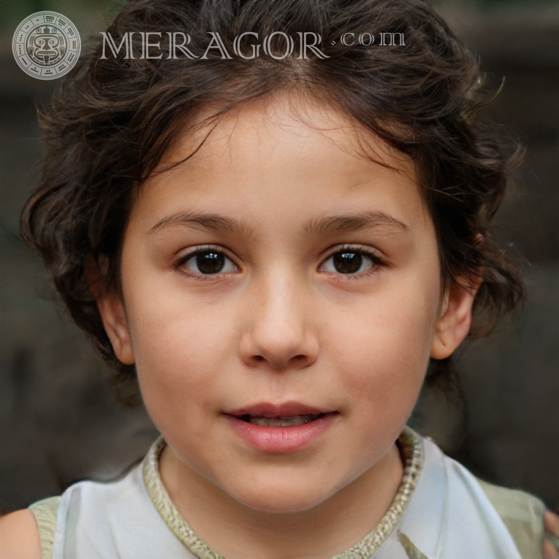Retrato de uma menina argelina Rostos de meninas Europeus Russos Meninas