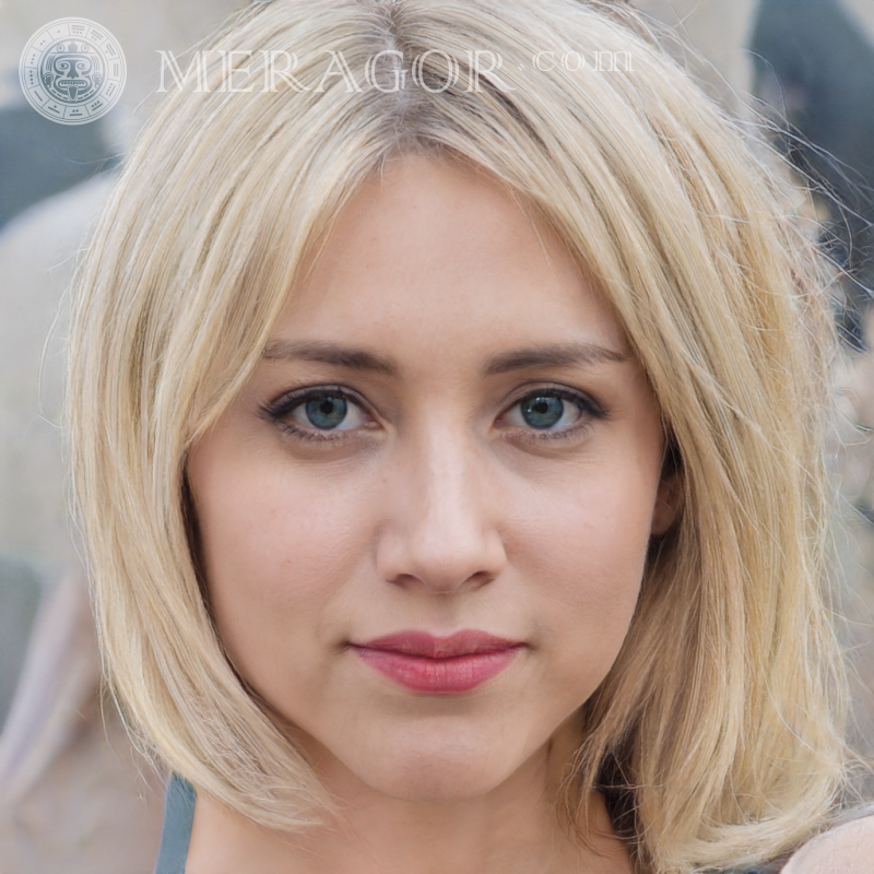 Foto eines Mädchens mit Perücke Gesichter von Mädchen Europäer Russen Mädchen