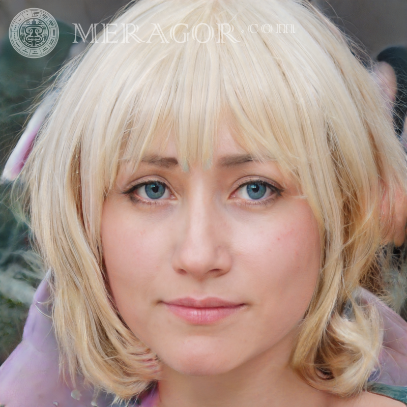 Foto von japanischer Blondine Gesichter von Mädchen Europäer Russen Mädchen