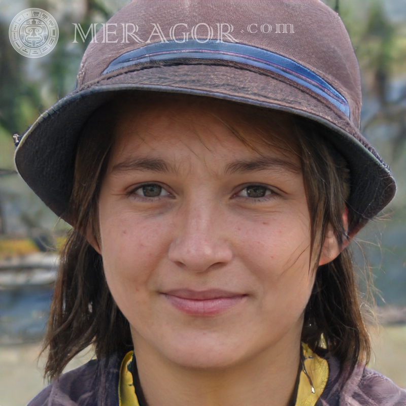 Retrato de una niña con un sombrero Rostros de chicas Europeos Rusos Niñas adultas