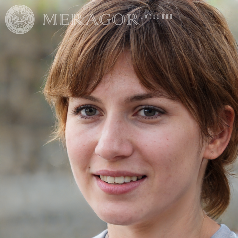 Foto eines freien Mädchens Gesichter von Mädchen Europäer Russen Mädchen