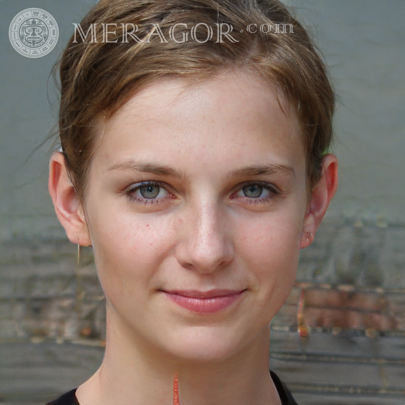 Foto eines 17-jährigen Mädchens mit kurzen Haaren Gesichter von Mädchen Europäer Russen Mädchen