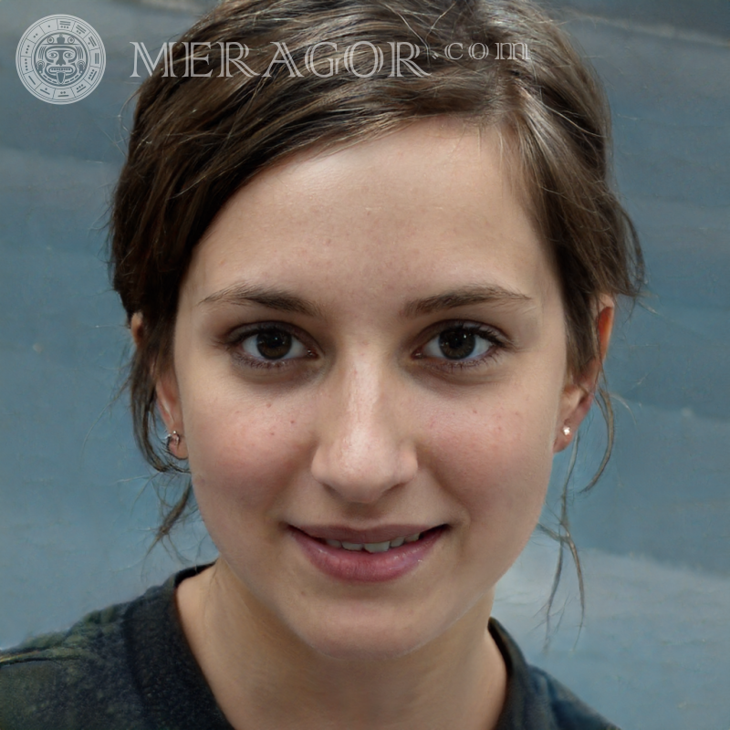O rosto de uma garota insegura no avatar Rostos de meninas adultas Europeus Russos Meninas adultas