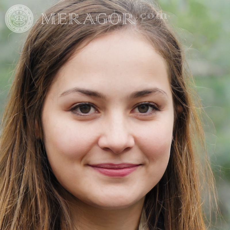 Schönes Foto vom Gesicht eines Mädchens zufällig Gesichter von Mädchen Europäer Russen Mädchen