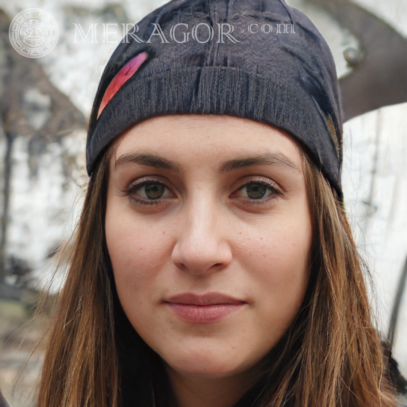 Stock Foto Portuguese girl in hat Portuguese Europeans Spaniards