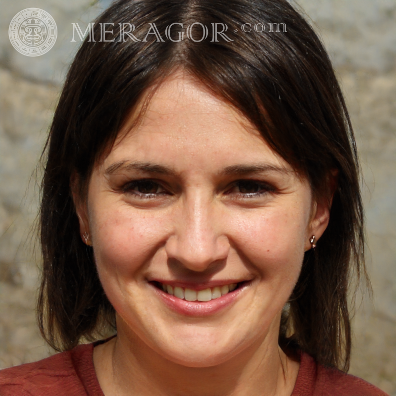Face of a smiling portuguese girl Portuguese Europeans Spaniards