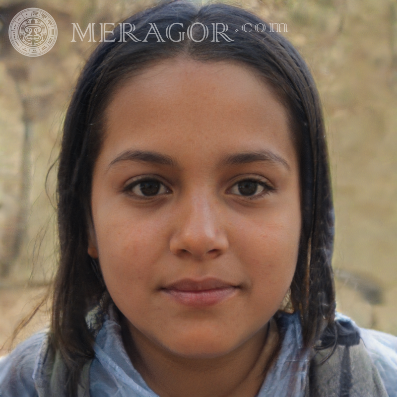 Rostro de una niña india de 8 años Negros Niñas Caras, retratos
