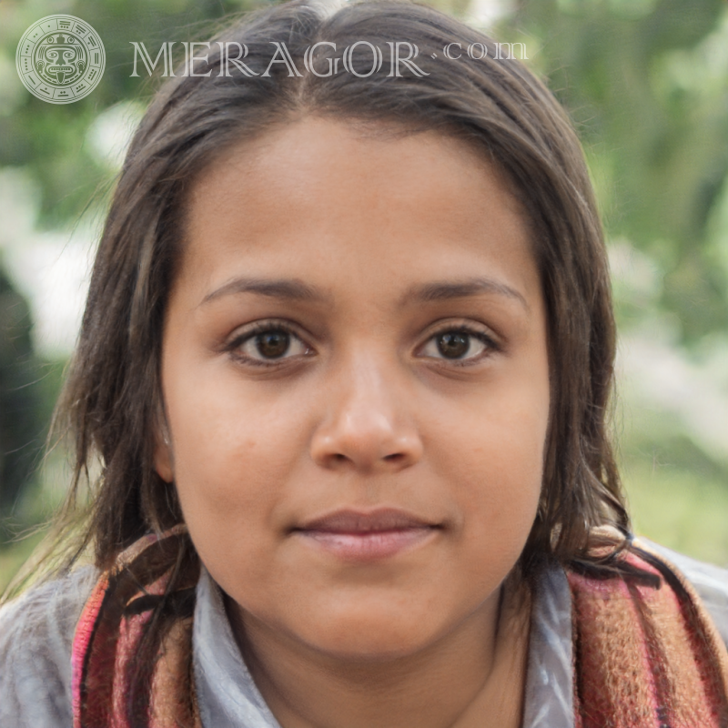 Gesicht eines indischen Mädchens 10 Jahre alt Schwarze Maedchen Gesichter, Porträts